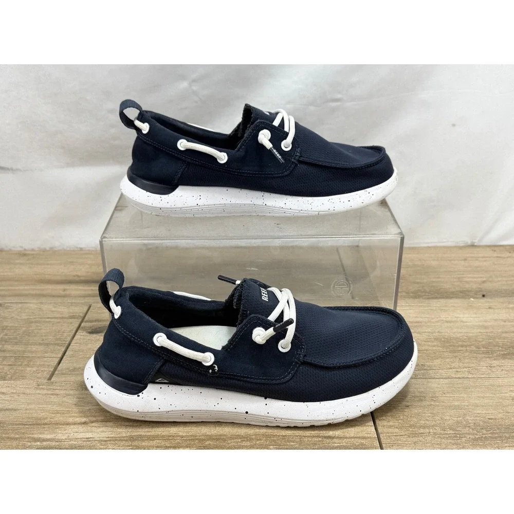Reef Swellsole Pier Mens Navy Blue Boat Shoe Sneaker Slip On Size 8.5